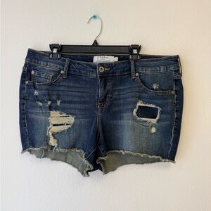Torrid Blue Distressed Jean Shorts